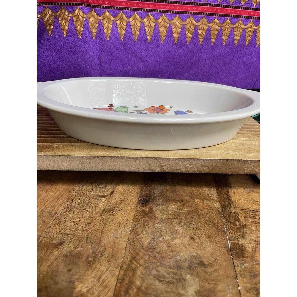 Royal Crown Paradise Porcelain Oval Baking Dish, Floral Bird Design MPN 3728 - Picture 2 of 3